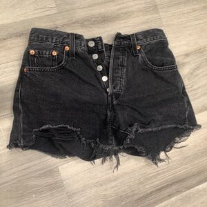 Levi’s 501 black shorts, size 24
